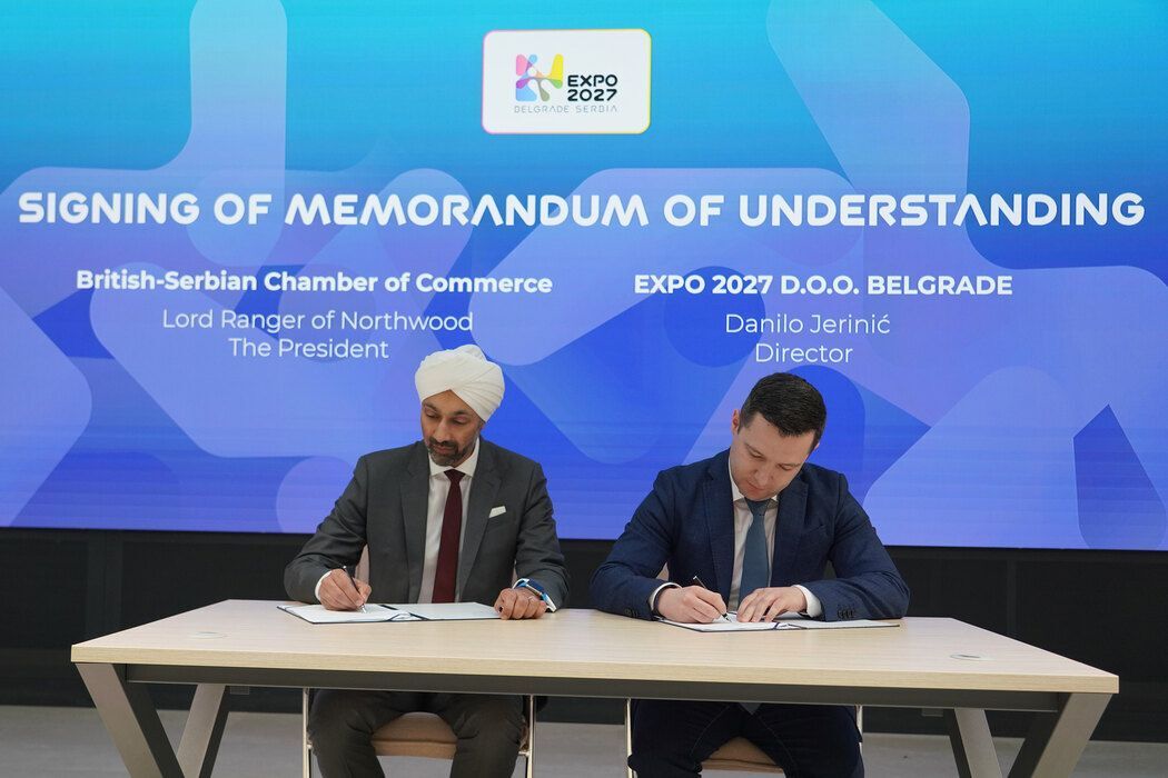 Lord Ranger of Northwood, Chair of the British-Serbian Chamber of Commerce, has signed a Memorandum of Understanding with EXPO 2027 Belgrade