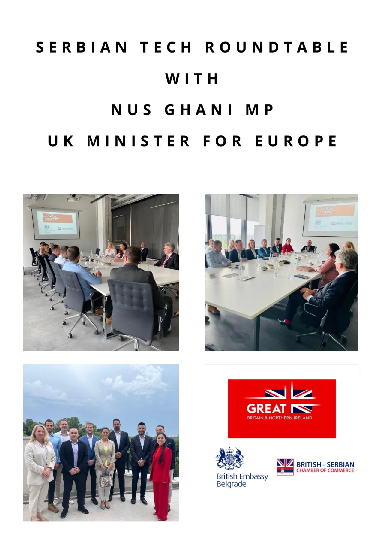 Serbian tech roundtable with Nus Ghani MP, UK Minister for Europe