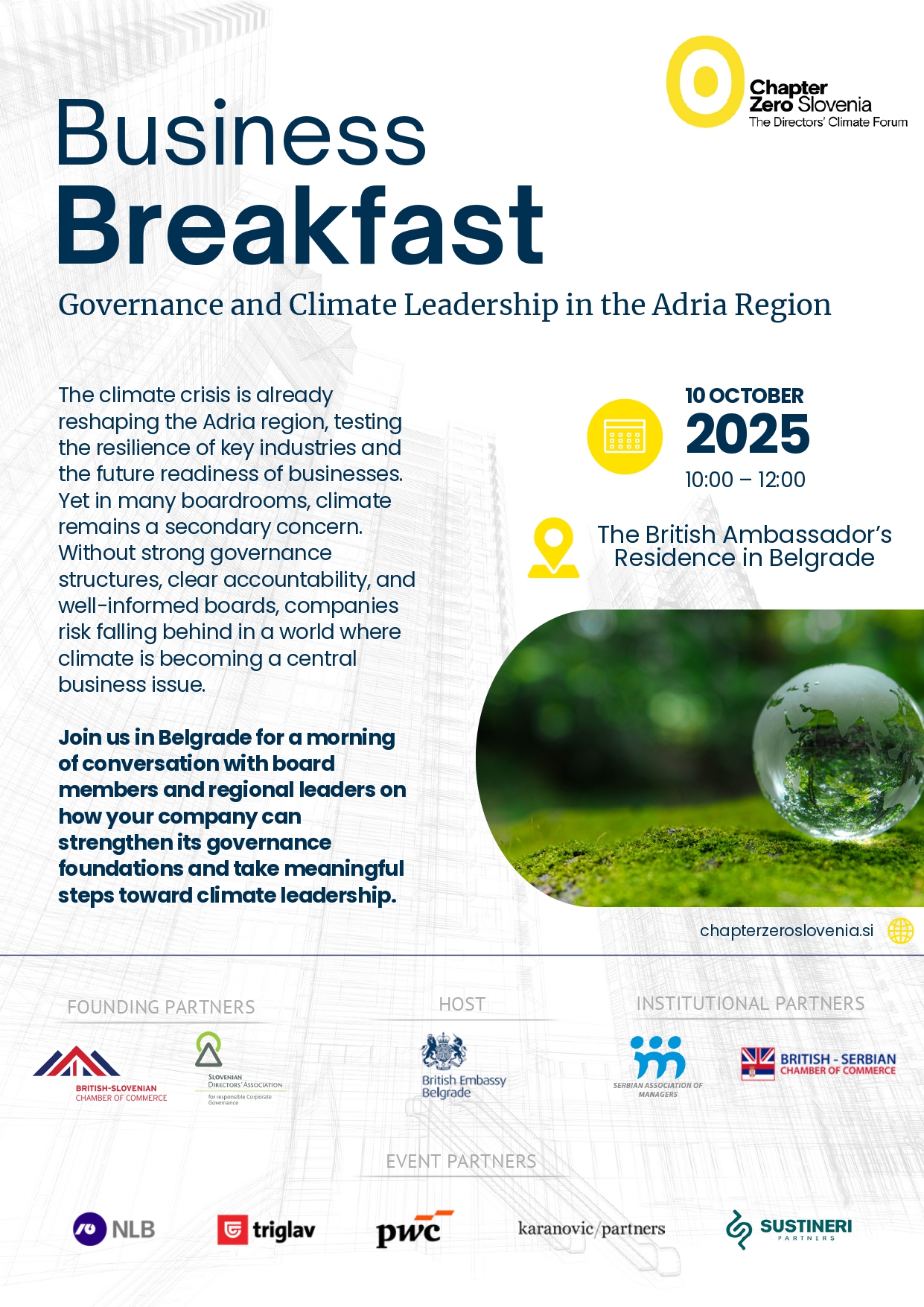 Business Breakfast on Governance and Climate Leadership in the Adria Region - 10 October